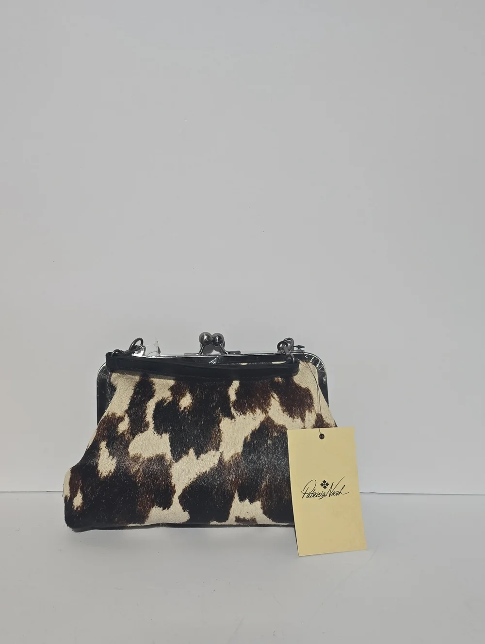 Patricia Nash Cowhide Kiss-Lock Coin Purse - Brown & White
